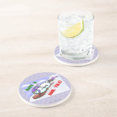 En Grès Dessous de verre cool Yule Snowman (Côté)