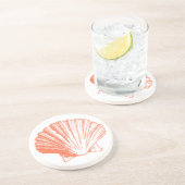 En Grès Dessous de verre Coral Seashell (Côté)