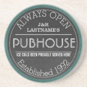 En Grès Dessous de verre customisés de signe de Pub de (Devant)