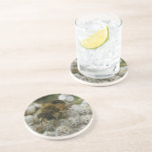 En Grès Dessous de verre d'abeilles et de fleurs (Côté)