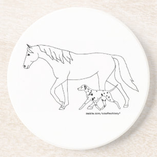 En Grès Dessous de verre : Dalmatien & Cheval