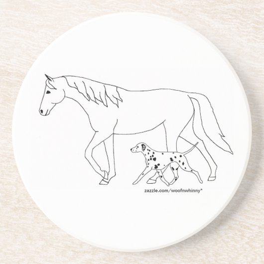 En Grès Dessous de verre : Dalmatien & Cheval (Devant)