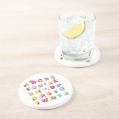 En Grès dessous de verre d'alphabet (Côté)