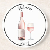 En Grès Dessous de verre d'amoureux du vin rosé - Vin pers (Devant)
