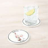 En Grès Dessous de verre d'amoureux du vin rosé - Vin pers (Côté)