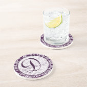 En Grès Dessous de verre d'anniversaire du Mariage de mono (Côté)