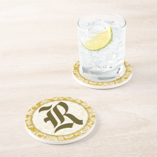 En Grès Dessous de verre d'anniversaire du Mariage Gold Da