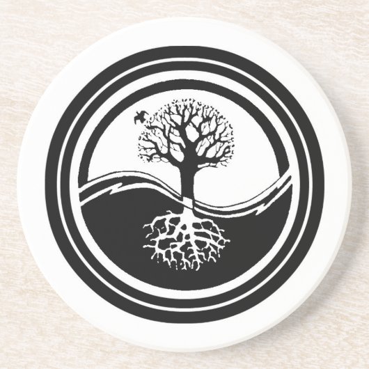 En Grès Dessous de verre d'arbre de Yin Yang (Devant)