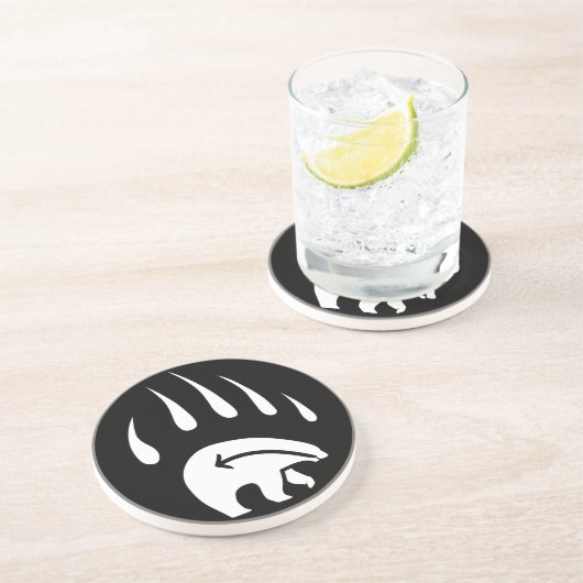 En Grès Dessous de verre d'art de l'ours tribal Bear Claw (Côté)