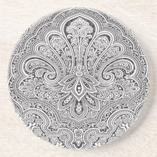 En Grès Dessous de verre d'art Paisley (Devant)