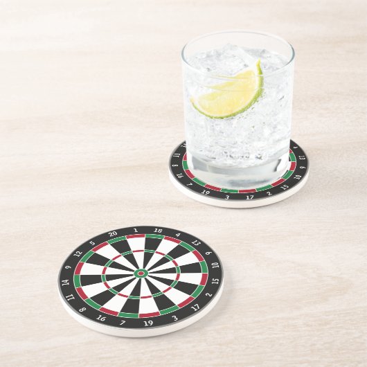 En Grès Dessous de verre Dartboard pour Décor Bar et Salle (Côté)