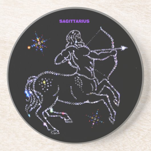 En Grès Dessous de verre d'astrologie de Sagittarius (Devant)