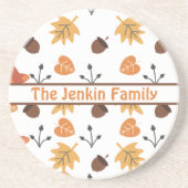 En Grès Dessous de verre d'automne personnalisé (Devant)