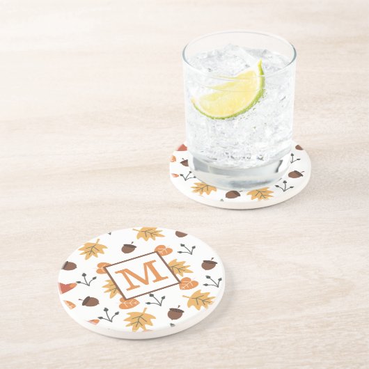 En Grès Dessous de verre d'automne personnalisé (Côté)