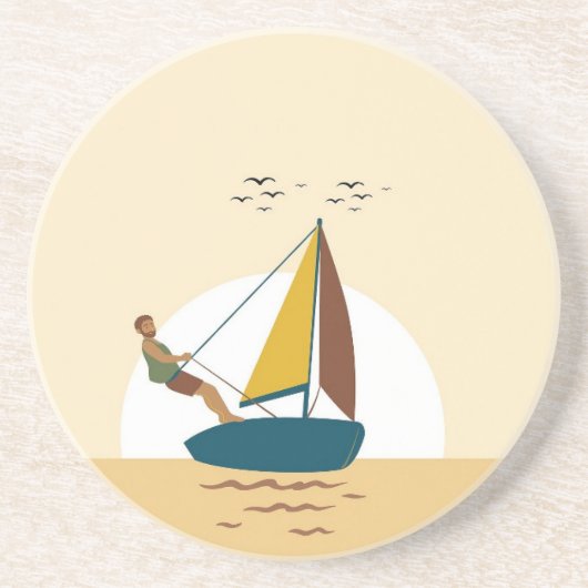 En Grès Dessous de verre d'aventure nautique (Devant)