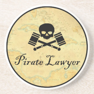 En Grès Dessous de verre d'avocat de pirate