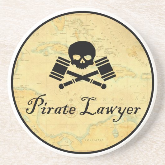 En Grès Dessous de verre d'avocat de pirate (Devant)
