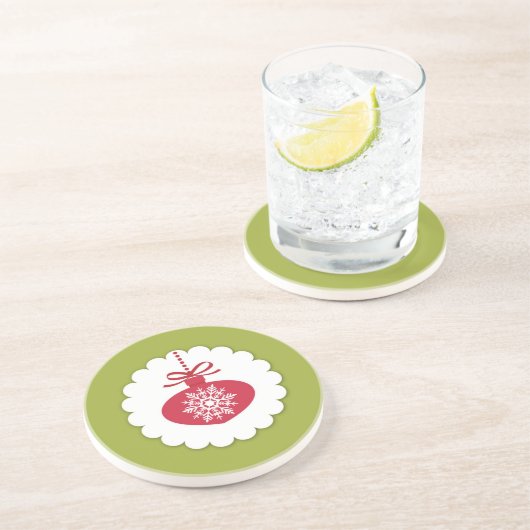 En Grès Dessous de verre de bal de Noël (Côté)