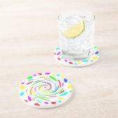 En Grès Dessous de verre de balayage des points de couleur (Côté)