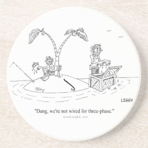 En Grès Dessous de verre de bande dessinée d'île