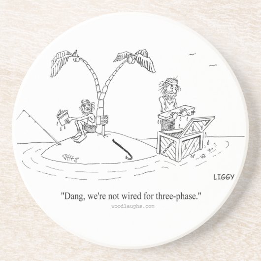 En Grès Dessous de verre de bande dessinée d'île (Devant)