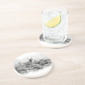 En Grès Dessous de verre de bétail (Côté)