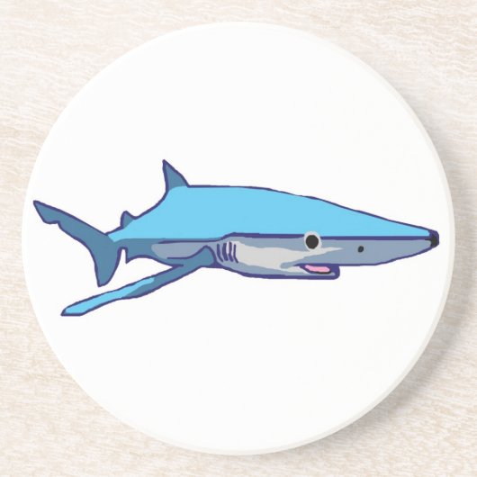 En Grès Dessous de verre de Bleu-Requin (Devant)