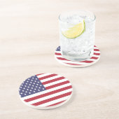 En Grès Dessous de verre de boisson avec drapeau américain (Côté)