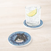 En Grès Dessous de verre de boisson de Boston Terrier Dog (Côté)