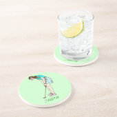 En Grès Dessous de verre de boisson de monogramme de (Côté)