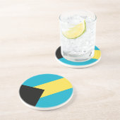 En Grès Dessous de verre de boisson du drapeau bahaméen pa (Côté)