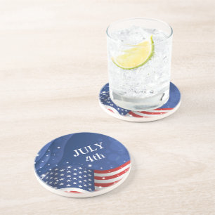 En Grès Dessous de verre de boisson du drapeau patriotique