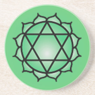 En Grès Dessous de verre de boisson Heart Chakra Sandstone