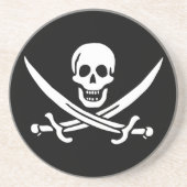 En Grès Dessous de verre de boisson Jolly roger Pirate Fla (Devant)