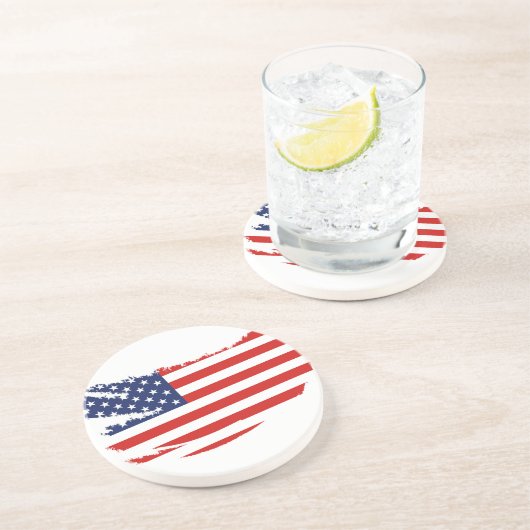 En Grès Dessous de verre de boisson patriotique (Côté)