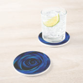En Grès Dessous de verre de boisson Rose bleu HAMbWG (Côté)