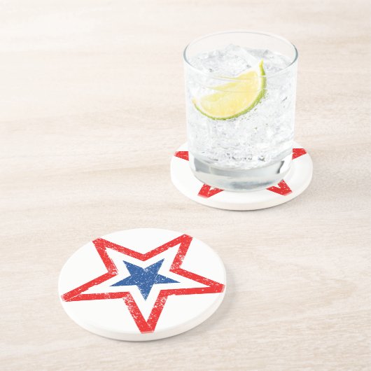 En Grès Dessous de verre de boisson Star Patriotique (Côté)