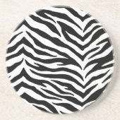 En Grès Dessous de verre de boisson Zebra Print (Devant)