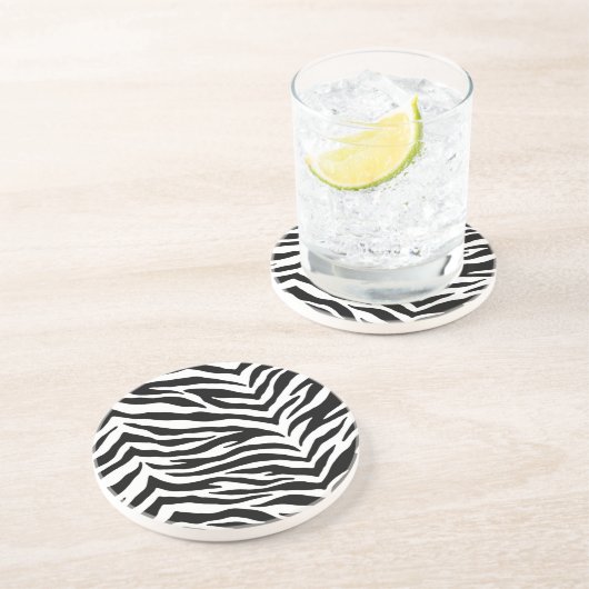 En Grès Dessous de verre de boisson Zebra Print (Côté)