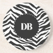 En Grès Dessous de verre de boisson Zebra Print (Devant)