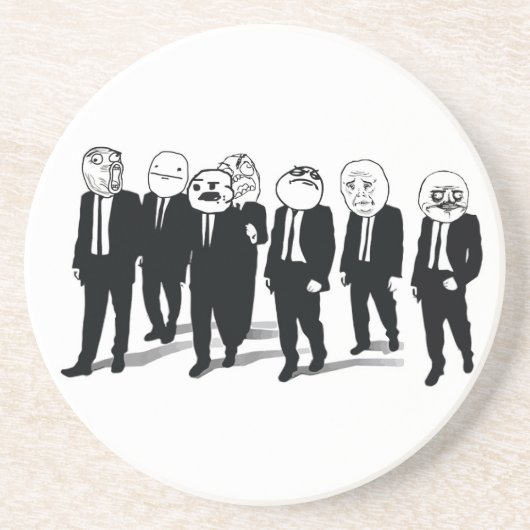 En Grès Dessous de verre de boissons de bande de rage (Devant)