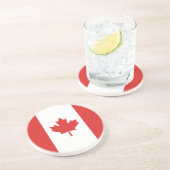 En Grès Dessous de verre de boissons de drapeau du Canada (Côté)