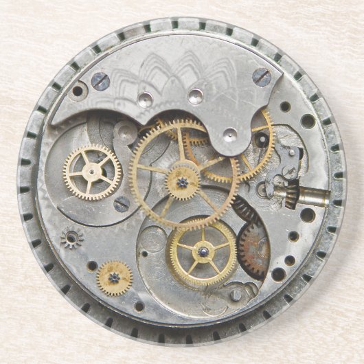 En Grès Dessous de verre de boissons de SteamPunk (Devant)