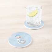 En Grès Dessous de verre de bonhomme de neige de Noël (Côté)