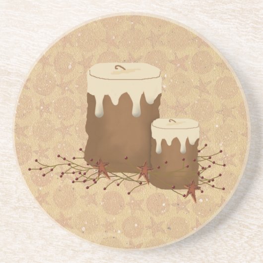 En Grès Dessous de verre de bougies primitives (Devant)