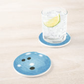 En Grès Dessous de verre de boule de bowling (verre bleu) (Côté)