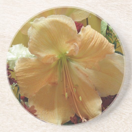 En Grès Dessous de verre de bouquet Lily rose (Devant)
