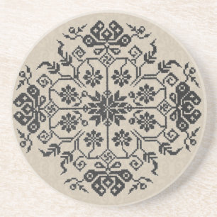 En Grès Dessous de verre de broderie