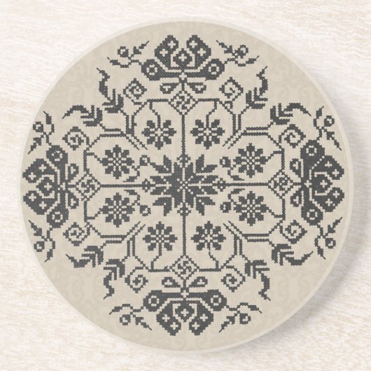 En Grès Dessous de verre de broderie (Devant)