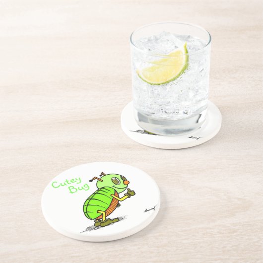 En Grès Dessous de verre de bug mignon (Côté)